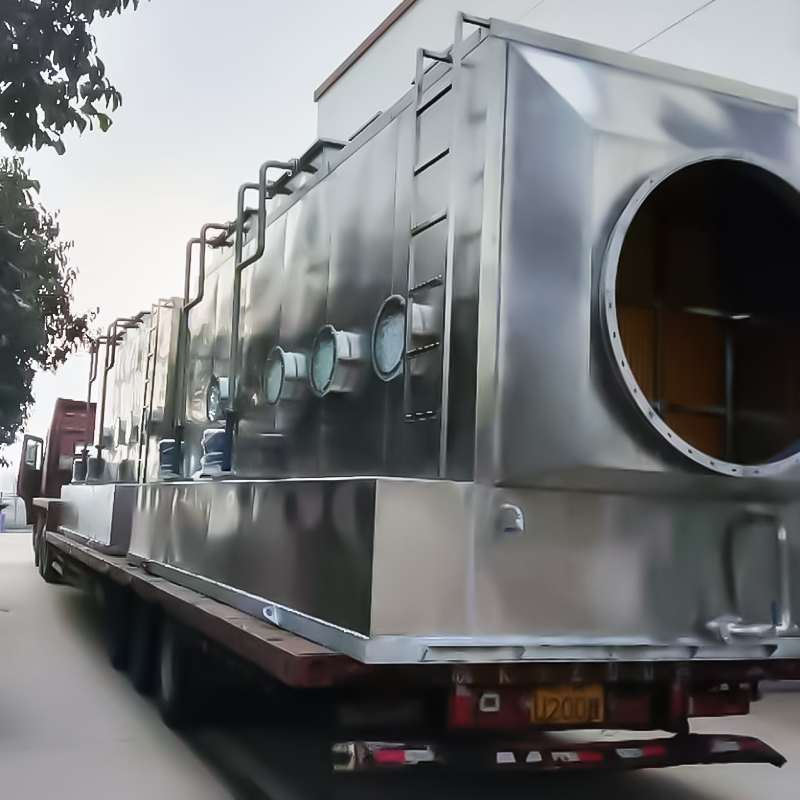 Menara scrubber horizontal baja tahan karat 304